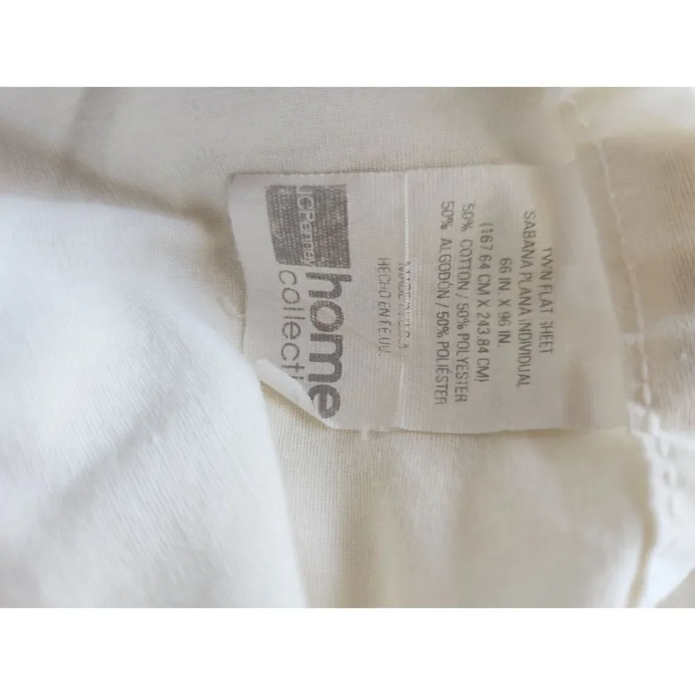 JcPenny home twin flat sheet cream and 1 swiss dot textured pillowcase sham